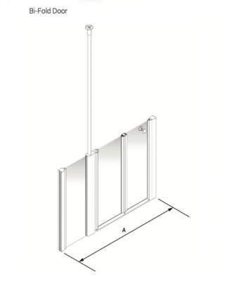 Larenco Alcove Half Height Shower Enclosure Bi-fold Door with 1 Inline Fixed Panel